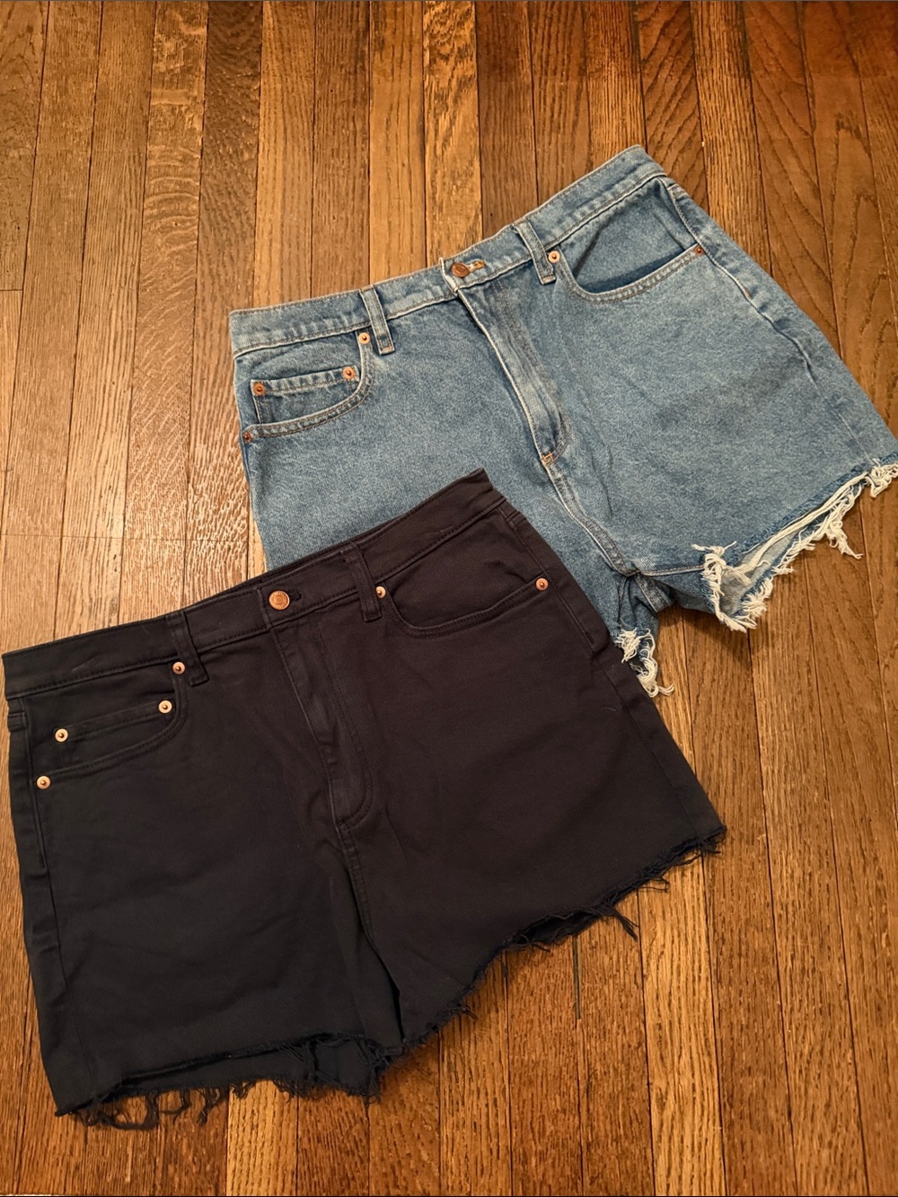 Victoria’s Secret Jean Shorts- One Black Pair and One Blue Pair, Size 31